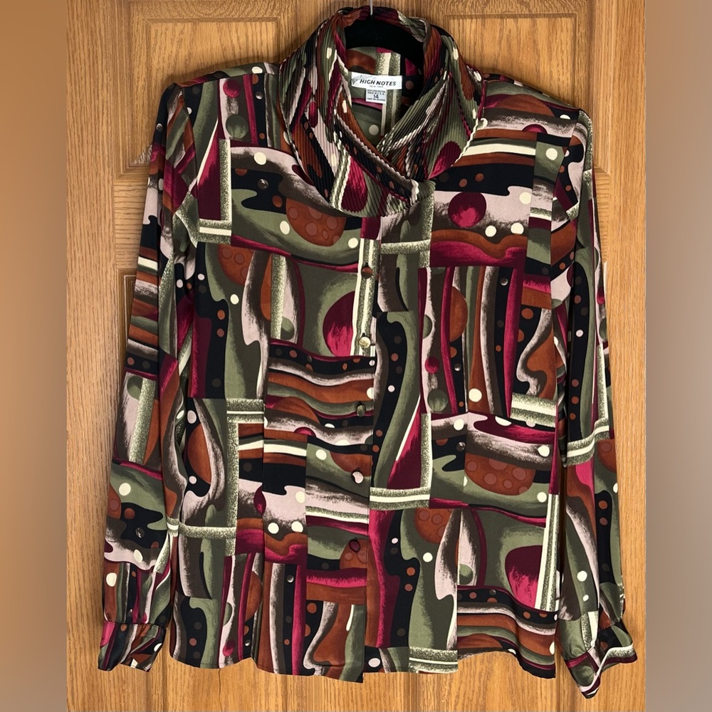 Vibrant Multicolor Geometric Blouse